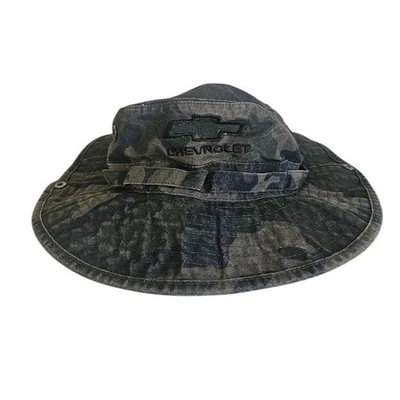 Sombrero Chevrolet Bucket Hombres GM Woodland Camuflaje Logo Boonie Hat Foto 1 de 4
