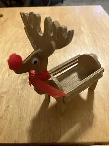 Wooden Rudolph Decoration 6 X 6 X 3 Inches - Bild 1 von 6