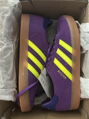 Adidas Gazelle J- Purple/Yellow/Purple - Size 6 Youth 7 WMN US  Model JP7126 - Image 1 of 4