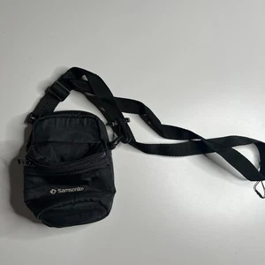Samsonite Black Travel Shoulder Bag Small Crossbody Organizer Adjustable Strap - Picture 1 of 4