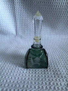 Bottiglia profumo in vetro piombato taglio a mano Germania Ovest con tappo - Foto 1 di 9