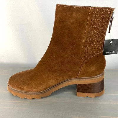 Dolce Vita Martey H2o Ankle Boots Women 9.5W Cocoa Brown Suede Lug Sole NWOB - Image 1 of 4