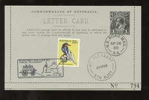 AUSTRALIA 1980 KG5 LETTERCARD MAIL COACH GAWLER ROAD MAIL - Picture 1 of 1