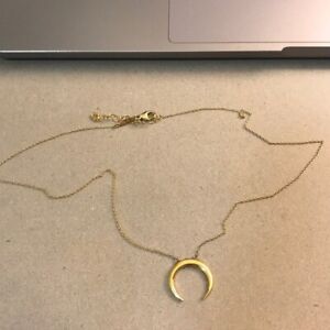 Jacquie Aiche Small Crescent Necklace Halskette in Gold Vermeil