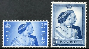 GB 1948 £1 Juego de Boda de Plata Sin Montar Como Nuevo Estampillada sin montar o nunca montada vendedor del Reino Unido SG 493-494 gato £40 - Imagen 1 de 1