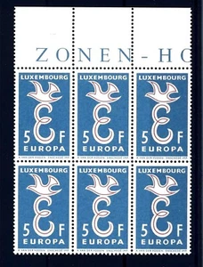 LUXEMBOURG-LUXEMBURG 1958 Europa Stilisierte Taube über Brief "E" - 5 Fr MNH (W) - Bild 1 von 1