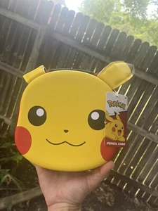 Pokemon Pikachu Face Hard Zippered Pencil Case Pouch NWT - Picture 1 of 6