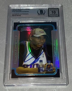 Leandro Barbosa signed 2003-04 Bowman Chrome Refractors RC Card Beckett Auto 10 - Picture 1 of 2