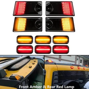 10x Smoke For Hummer H2 H2 SUT 2003-2009 LED Cab Roof Light Marker Roof Top Lamp - Foto 1 di 12
