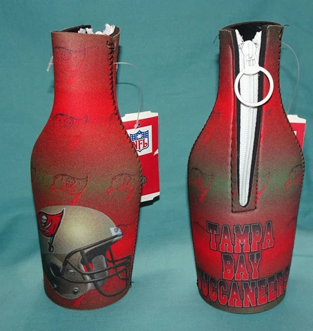2 NEW BOTTLE ZIP UP KOOZIE COOZIE COOLER TAMPA BAY BUCCANEERS BUCS OFFICIAL NFL Cover