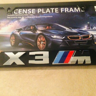 BMW M3 EX Performance Auto License Plate Frame with Emblem - Image 1 of 4