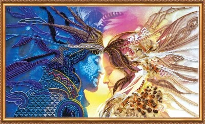 DIY Bead Embroidery Needlepoint Kit "Two together" Stitching Handmade Beadwork - Image 1 of 4