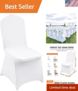 100 Pcs White Stretch Chair Covers - Elegant Slipcovers for Weddings & Events - Picture 1 of 12