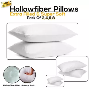 Pillows Hotel Quality Bounce Back Hollowfiber Filled Anti-Allergic Pack 2,4,6,8 - Picture 1 of 5