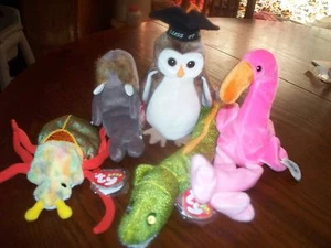 TY BEANIE BABYS SCURRY JOLLY WISE PINKY MORRIE PAKET - Bild 1 von 1