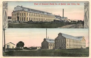 Diamond Match Co. Plant at Barber, CA Chico 1907 Hand-Colored Vintage Postcard - Picture 1 of 2