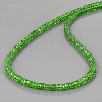 Collar de cuentas de plata de ley 925 gema de diopsido cromado natural de 1 hilo de regalo Foto 1 de 4