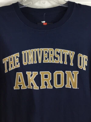 Akron University Zips Shirt Mens Small Fanatics Navy Long Sleeve 100% Cotton Tee - Image 1 of 4