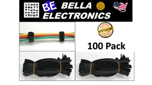 12" Hook and Loop Strap 1/2"Width Black,100pc Pack - Picture 1 of 1