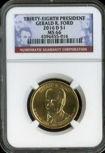 2016-D Gerald Ford Dollar NGC MS66 Business - 38th U.S President - Picture 1 of 2