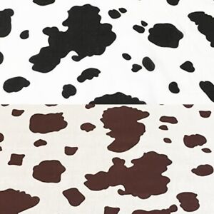 Cow Print Polycotton Fabric Material 45'' Wide Per Metre Fabric Sewing Craft