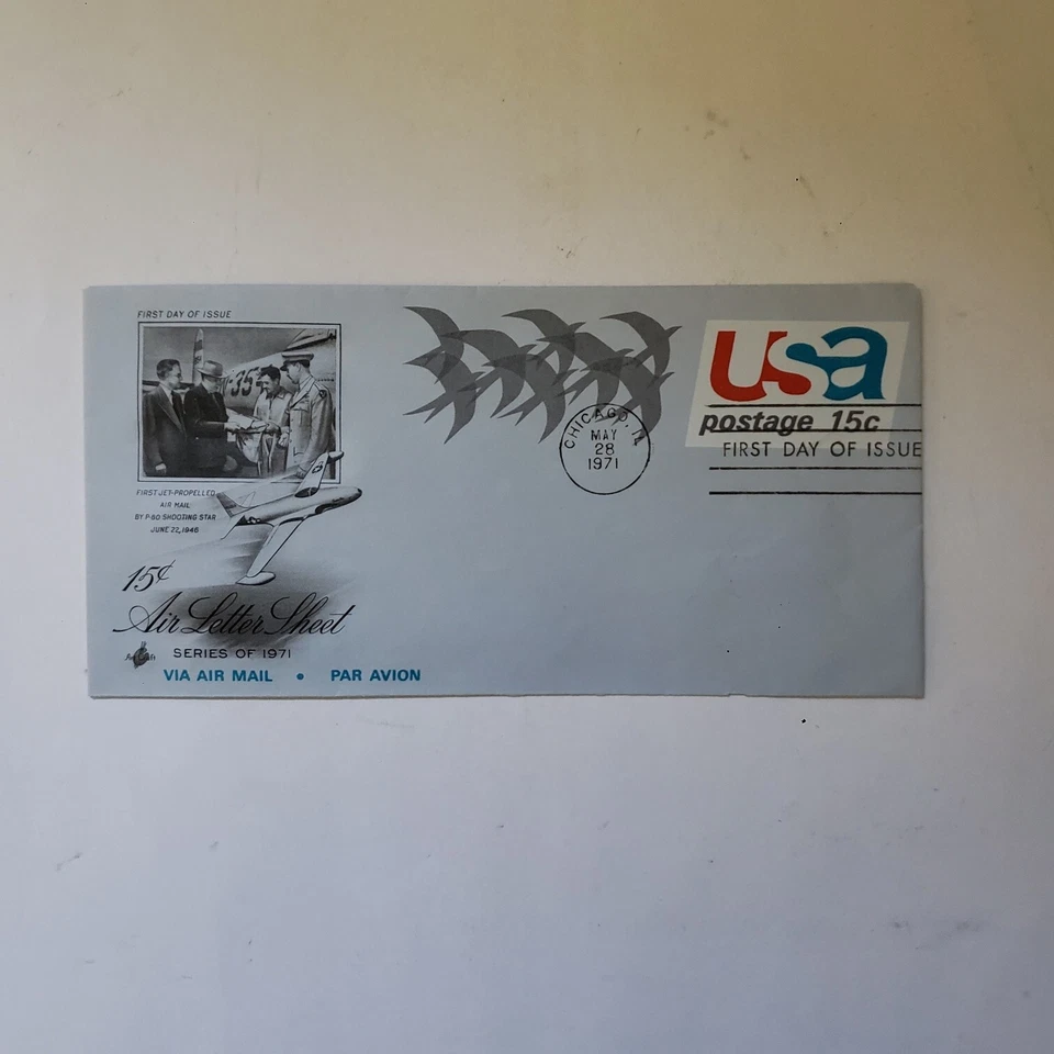 US FDC Scott #UC44, 15 cent, Airmail Embossed Envelope, Chicago, IL - 1971 - Image 1 of 1