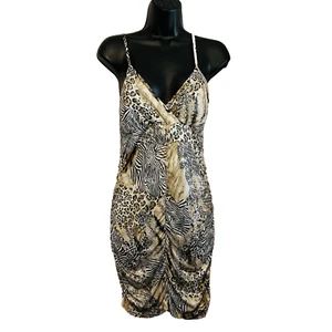 #8143 BODY CENTRAL WOMENS ANIMAL PRINT CLUB PARTY FORM FITTING DRESS SIZE L - Picture 1 of 7