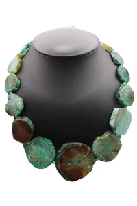 Collier Edelstein Grüne Achat Halskette Kette Edelsteinkette - Bild 1 von 7
