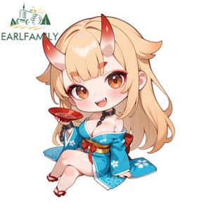 EARLFAMILY 5.1" Cute MitsuTsubo Chibi Anime Car Decal Auto Body Vinyl Sticker - Bild 1 von 1