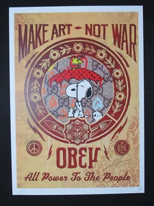 Death NYC 13x18 Pop Art Limited Edition Signed Numbered Snoopy Obey RARE - Bild 1 von 4
