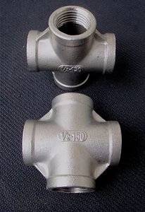 STAINLESS STEEL 4 WAY 1/2" NPT PIPE CROSS UNION 4W-050 - Picture 1 of 1