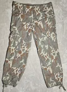 Pantaloni jogger cargo mimetici Kamali verde scuro normali taglia 14 cravatta caviglie - Foto 1 di 15