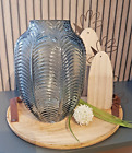 Blumenvase Vase mit Blattmuster geriffelt staubig-grn Deko-Vase Chic Antique