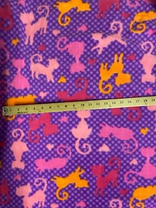 KATZE HOT PINK ORANGE LILA HERZEN FLEECE STOFF 28""X60"" BREIT - Bild 1 von 1