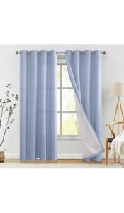 Thermo Verdunkelungsvorhänge für Schlafzimmer Energiesparend Gefüttert Elegant Vorhänge 84" L - Bild 1 von 5