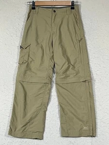 REI Pants Boys 8 Beige Lightweight Convertible Belted Hiking Stretch Outdoors - Picture 1 of 8