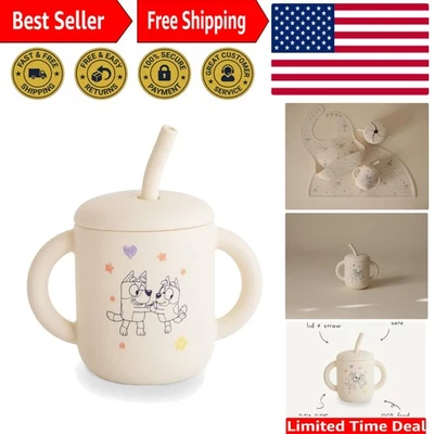 x Bluey 100% Silicone Training Cup & Straw for Toddlers | 6 + Bluey Ivory - Imagem 1 de 4