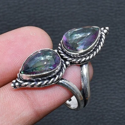 Mystic Rainbow Topaz Handmade Jewelry Ring US Size 8 b556 - Image 1 of 3