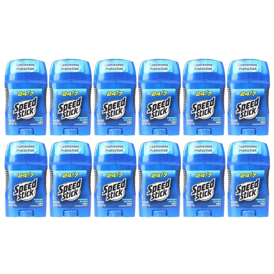 12PK Mennen 24/7 Speedstick Deodorant Antiperspirant Fresh Rush 48H 55g - image 1 of 4