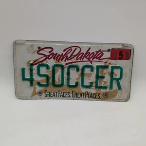Vanity License Plate 4SOCCER Soccer Real South Dakota Custom Vintage 2000 - Picture 1 of 2