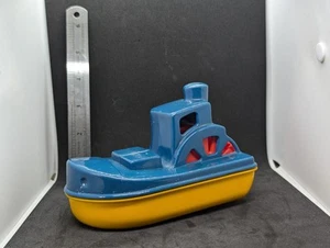 Vintage Kiddicraft Tug Boat Yellow, Blue , Red - Picture 1 of 4