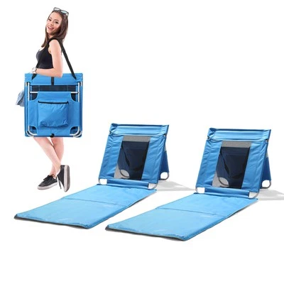 Tumbona de playa plegable 1-2 piezas con almacenamiento para broncear sillas de malla relajantes Foto 1 de 4