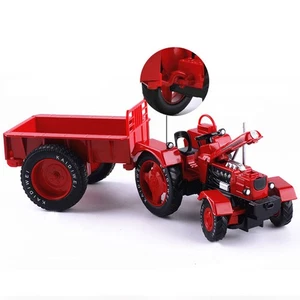 Red Farm Tractor Toy Model With Tipping Trailer Diecast Toy Car Boys Toys Kids - Picture 1 of 7