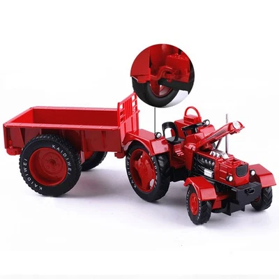 Red Farm Tractor Toy Model With Tipping Trailer Diecast Toy Car Boys Toys Kids - Image 1 of 4