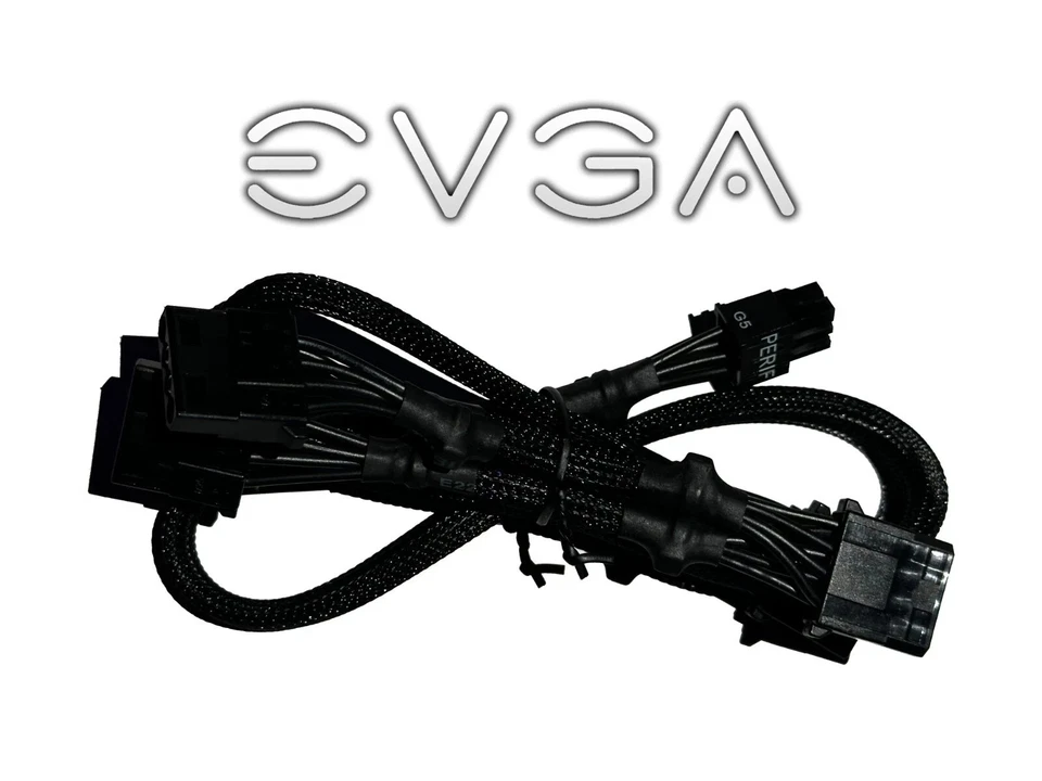 ✅eVGA SuperNOVA 650 750 850 1000 G5 6-pin to 4-pin x4  Perif/Molex Cable Braided - Image 1 of 1