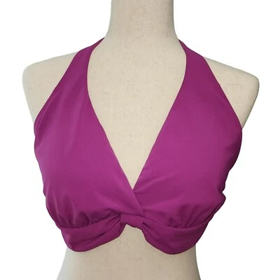Top de bikini con halter púrpura para mujer Perry Ellis 38D/DD Foto 1 de 4