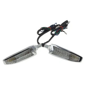 Viper Front Clear Chrome Light Motorcycle Stem LED Stalk Turn Signal Marker - Bild 1 von 5
