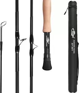 -001 Fly Fishing Rod 4 Piece 3/4Wt 7.6Ft, 5/6Wt 7/8Wt 9Ft Matt Black Trout Fly R - Picture 1 of 9