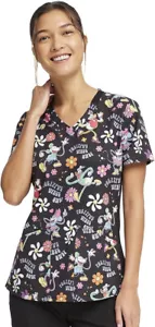 Mickey Mouse Cherokee Scrubs Tooniforms Disney Unisex V Neck Top size xxs - Picture 1 of 1