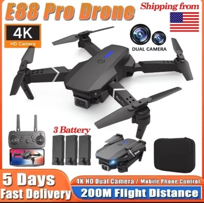 E88Pro RC Drone 4K Professinal With 3 Battery 1080P Wide Angle HD Camera. - Image 1 of 4